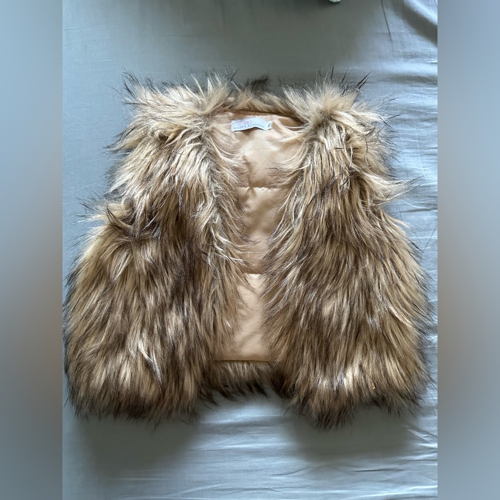 Faux fur toddler vest